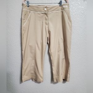 Fila Sport Dri-Fit Tan Capri Ankle Pants Golf Pants Activewear Women's Size 12